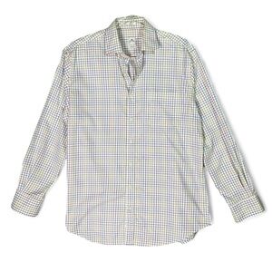 Peter Millar Nanolux Button Down Shirt Sz L Cotton Multi Check Business Casual